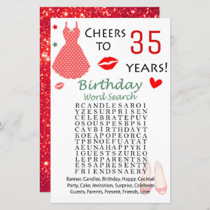 35e anniversaire Word Search Jeu