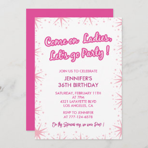 36 anniversaire invitation girly pour elle
