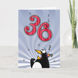 36e anniversaire - Carte de surprise de pingouin