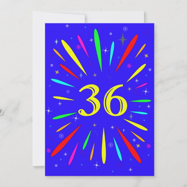 36e anniversaire Fête Invitation Explosion (Devant)