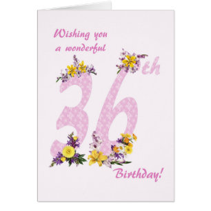 36e anniversaire Fleur numéros décorés