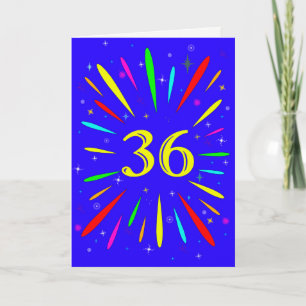 36e carte d'explosion d'anniversaire