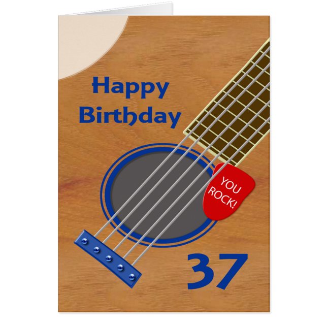 37e anniversaire Guitare Joueur Anniversaire (Devant)