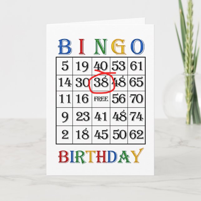 38e anniversaire Carte de Bingo (Devant)