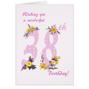 38e anniversaire Fleur Nombre décoré
