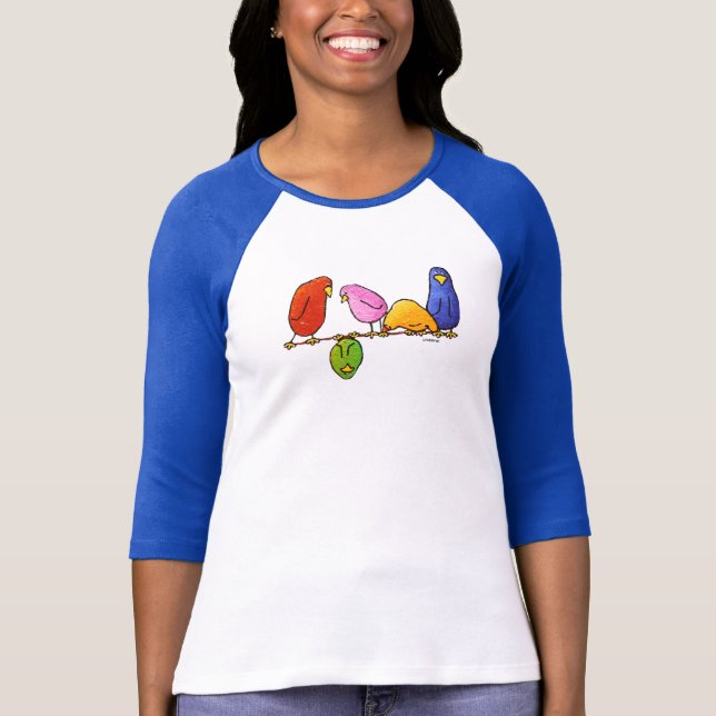 3/4 T-shirt de raglan de la douille des femmes (Devant)