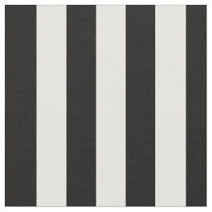 3/4" tissu blanc de rayure de noir