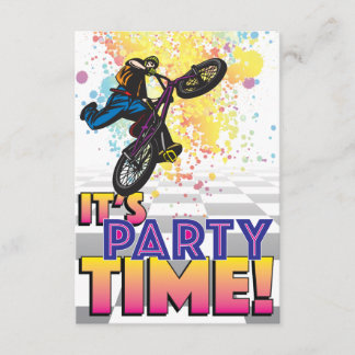 3,5 X 5 BMX Invitation d'anniversaire