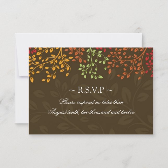3,5 x 5 - Cartes de réponse du Mariage de automne (Devant)