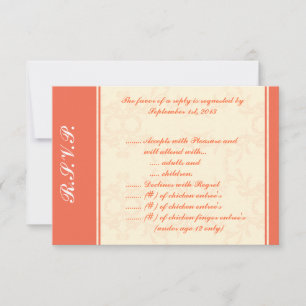 3,5 x 5 R.S.V.P Carte de réponse Pinkish/Peach For