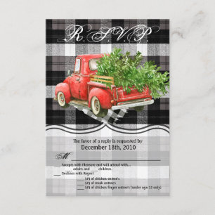 3,5 x 5 R.S.V.P. Carte XMAS Truck Buffalo Plaid