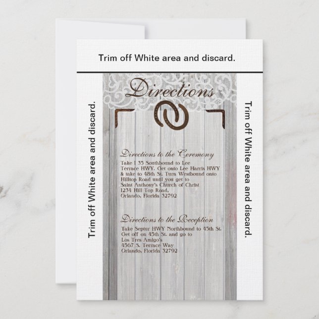 3,5 x 6 Directions Cartes Chaussures Horse Bois (Devant)