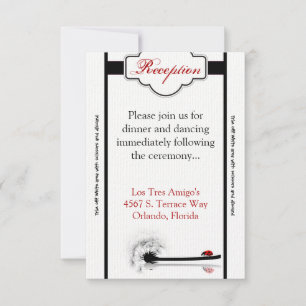 3,5 x 7 Carte de réception Lady Bug Dandilion Flow