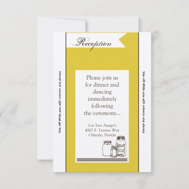 3,5 x 7 Carte de réception Mason Jar Pays Vase Rus (Devant)