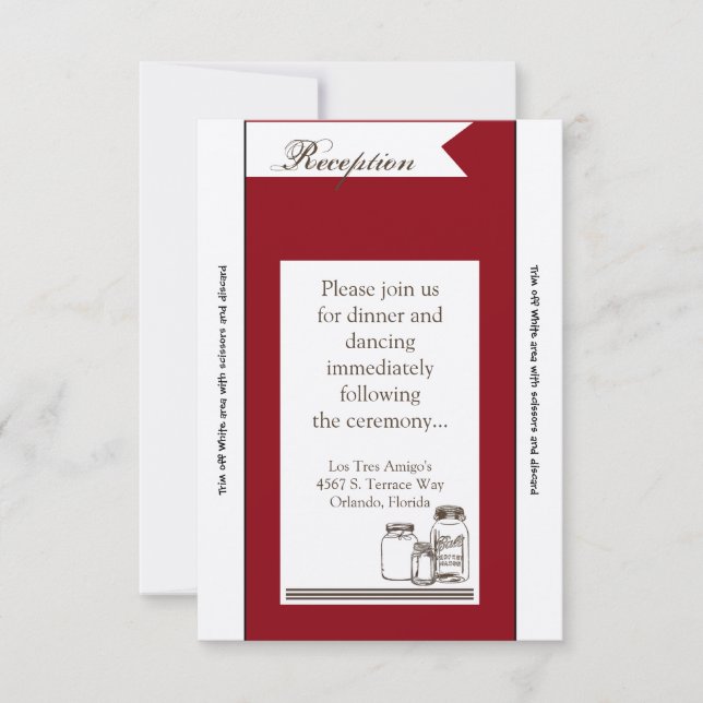 3,5 x 7 Carte de réception Mason Jar Pays Vase Rus (Devant)