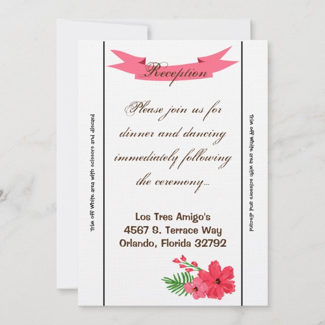 3,5 x 7, carte de réception Printemps Hibiscus Flo (Devant)