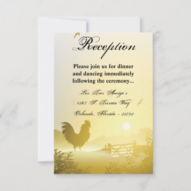 3,5x5 Carte de réception Sunny Morning Farm Countr (Devant)