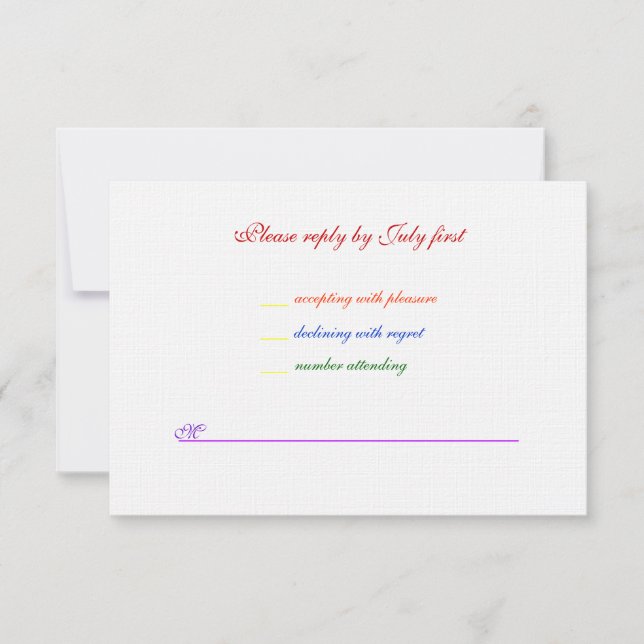 3,5x5 Mariage gay Rainbow LGBT Pride Linen RSVP