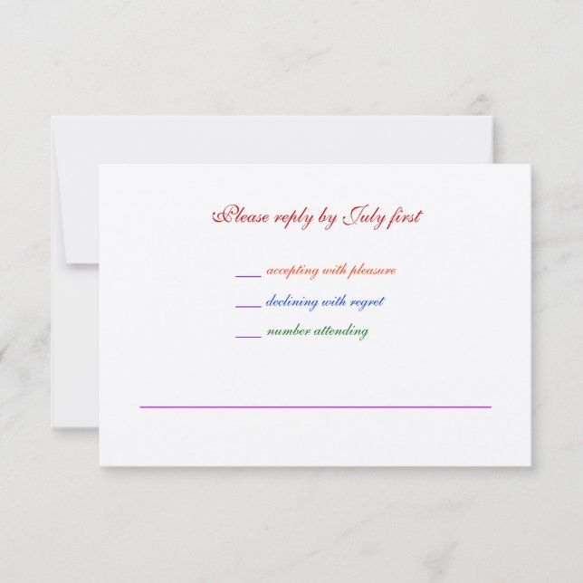 3,5x5 Mariage gay Rainbow LGBT Pride RSVP Texté (Devant)