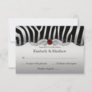 3,5x5 Noir Argent Zèbre Rouge Joyau RSVP