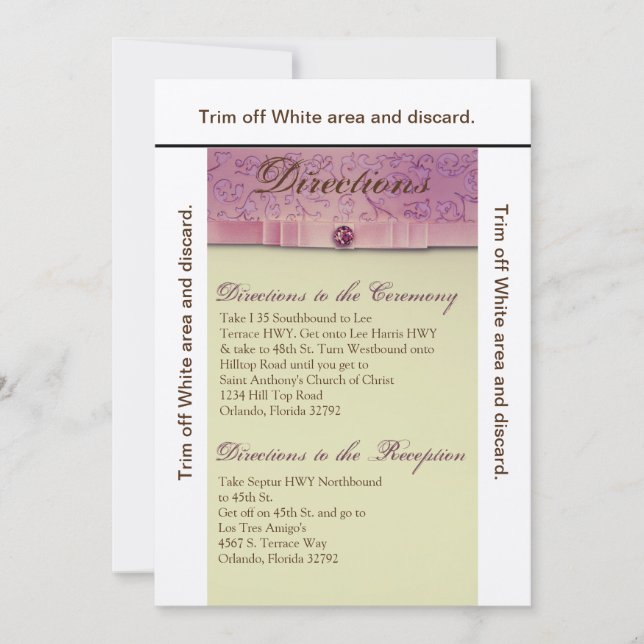 3.5x6 Carte de direction Bijou d'Améthyste Papier  (Devant)