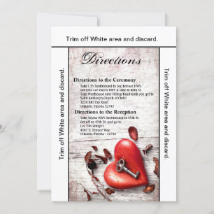 3.5x6 Carte de direction Pays Bois Clé de mon coeu