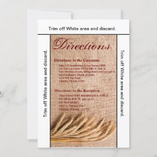 3.5x6 Carte de directions Blé sur toile de jute de