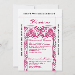 3.5x6 Direction Carte Fusia Pink Damask