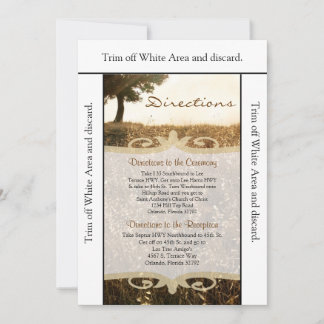 3,5x6 Directions Carte Arbre et Colline du coucher