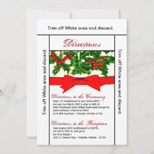 3.5x6 Directions Carte Baughs Holly Berry Noël