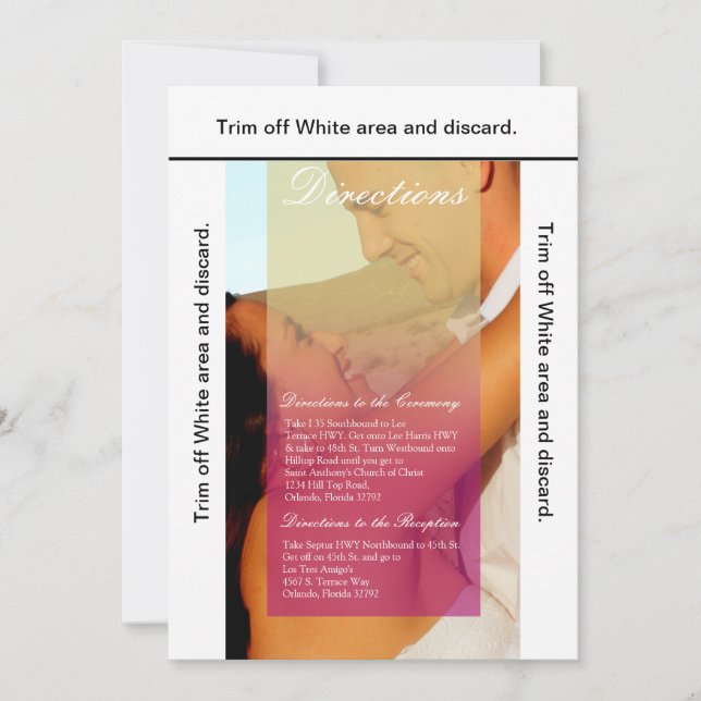 3.5x6 Directions Carte Coucher de soleil Fade rose (Devant)