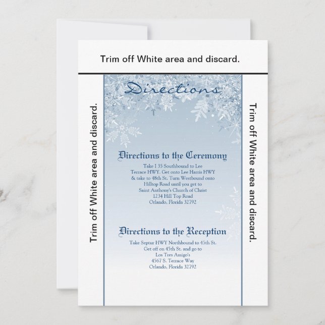 3.5x6 Directions Carte Crystal Snowflakes hiver (Devant)