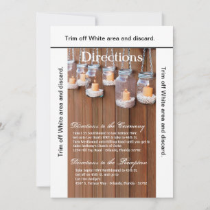 3.5x6 Directions Carte Mason Jar Lumière bougie Nu