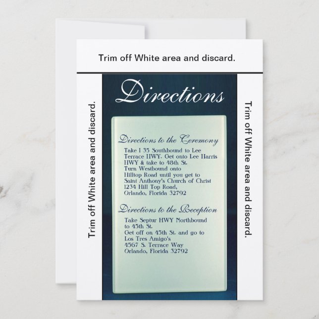 3.5x6 Directions Carte miroir en verre dépoli mode (Devant)