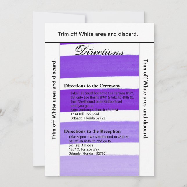 3.5x6 Directions Carte Ombre Stripe Purple Line Fa (Devant)