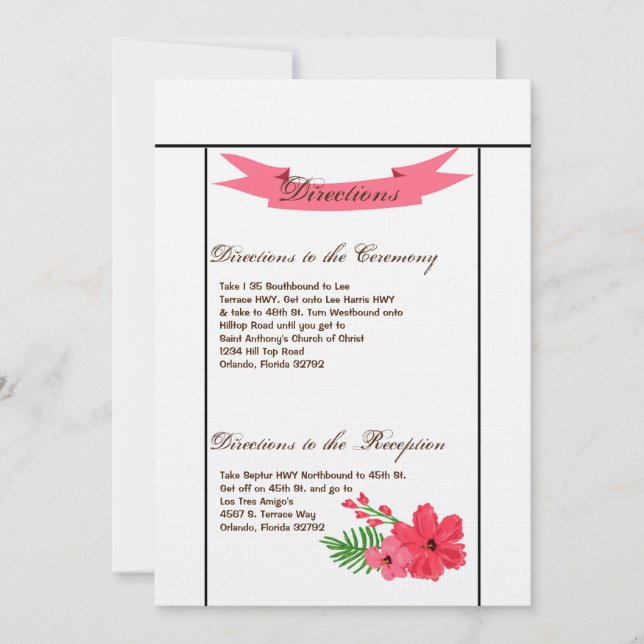 3,5x6 Directions Carte Printemps Hibiscus Flower H (Devant)