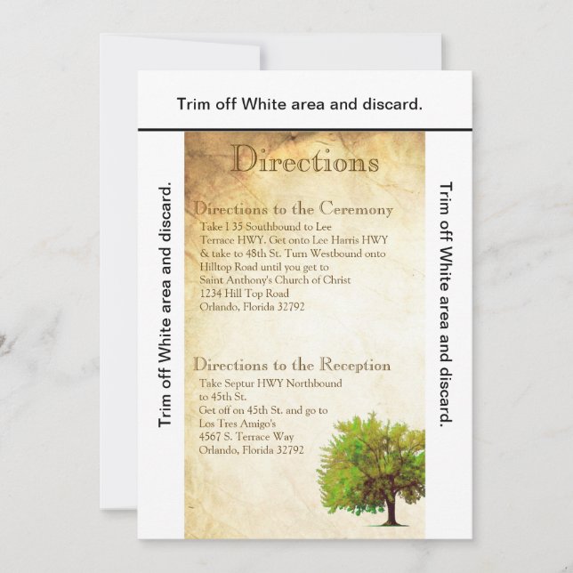 3.5x6 Directions Carte Ressort Arbre vieilli Papie (Devant)
