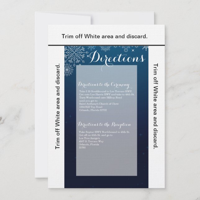 3.5x6 Directions Carte Snowflakes hiver neige glac (Devant)