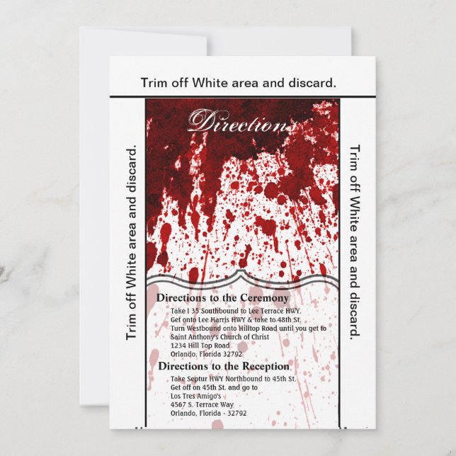 3.5x6 Directions Carte Splatter de sang Vampire Go (Devant)