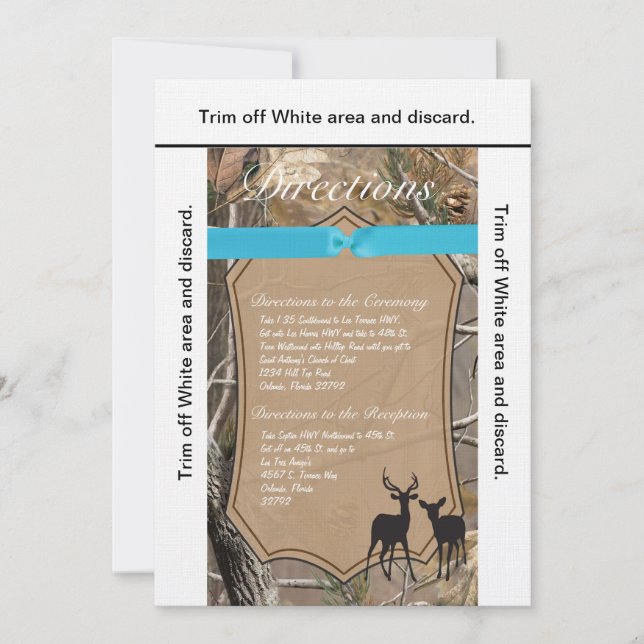 3.5x6 Directions Cartes Chasseurs Camo Camoflauge  (Devant)