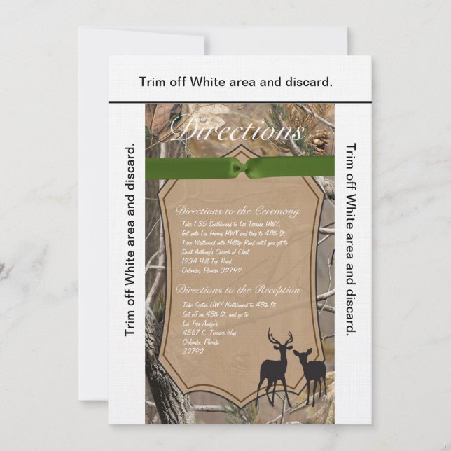 3.5x6 Directions Cartes Chasseurs Camo Camoflauge  (Devant)