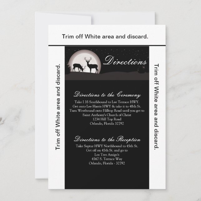 3.5x6 Directions Cartes Chasseurs Lune Deer Buck D (Devant)