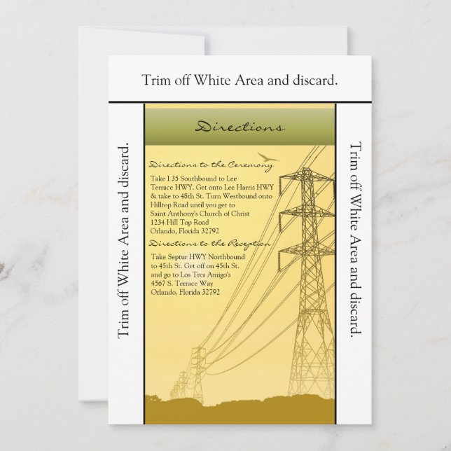 3,5x6 Directions Cartes Sunset Powerlines (Devant)