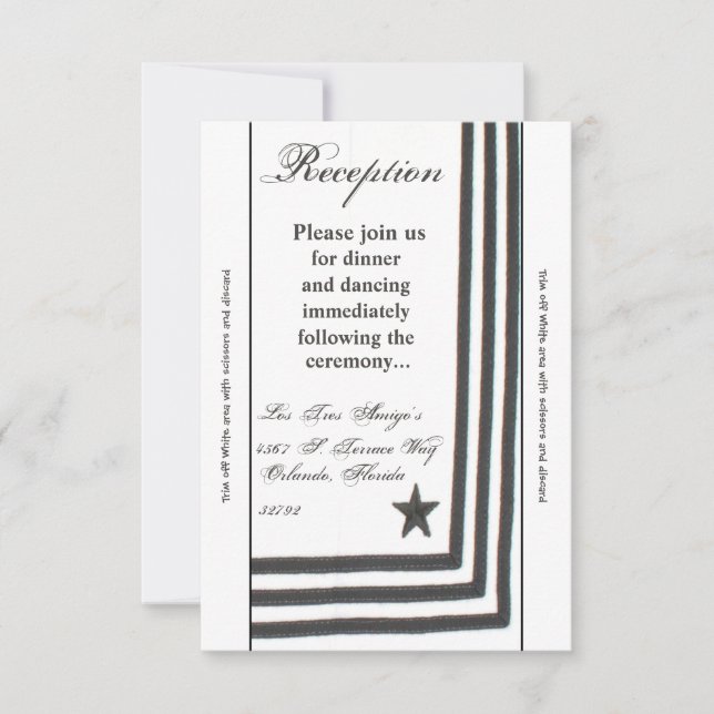 3.5x7 Carte de Réception Bleu Marine Robe d'Été Bl (Devant)