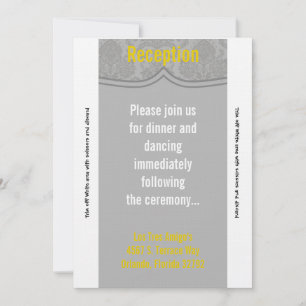 3.5x7 Carte de réception moderne gris Damas