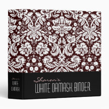 Classeur blanc Damask personnalisé 1,5 po