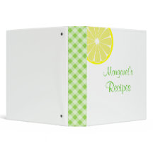 Classeur personnalisé de recettes de citron
