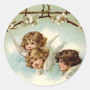 3 anges sous la voûte de fleur - autocollant