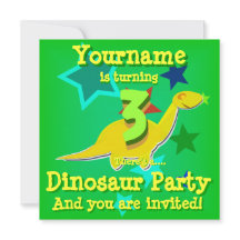 3 Anniversaire Dinosaures Invitations