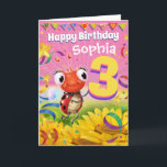 3 ans Carte d'anniversaire personnalisée Gamme Lit<br><div class="desc">Jolie carte d'anniversaire personnalisée Gamme Little Ladybug. VOUS CHANGEZ LE NOM, SI FACILE. Un magnifique petit coccinelle planant au-dessus des tournesols et apportant un salut d'anniversaire coloré pour l'enfant de 3 ans très spécial dans votre monde. Changez le nom, les couleurs et la police si vous le souhaitez - c'est...</div>